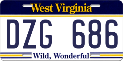 WV license plate DZG686