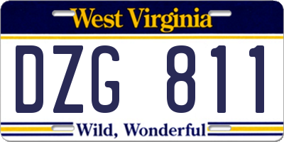 WV license plate DZG811