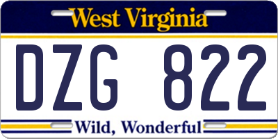 WV license plate DZG822