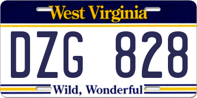 WV license plate DZG828