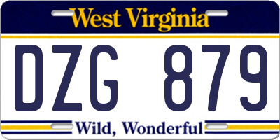 WV license plate DZG879