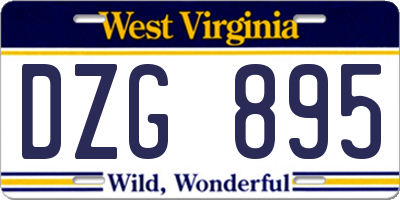 WV license plate DZG895