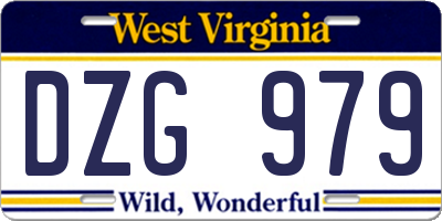 WV license plate DZG979