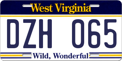 WV license plate DZH065