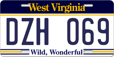 WV license plate DZH069