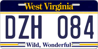 WV license plate DZH084