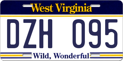 WV license plate DZH095