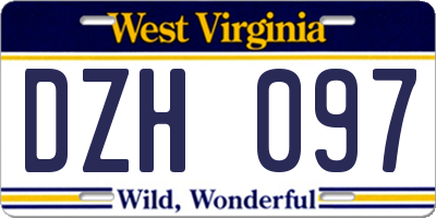 WV license plate DZH097