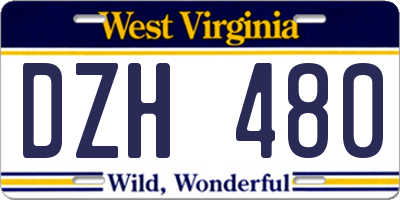 WV license plate DZH480