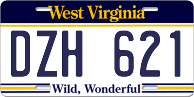 WV license plate DZH621