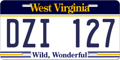 WV license plate DZI127