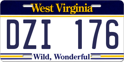 WV license plate DZI176