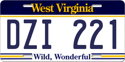 WV license plate DZI221