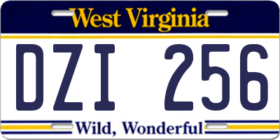 WV license plate DZI256