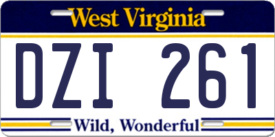 WV license plate DZI261