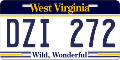WV license plate DZI272