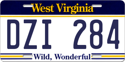 WV license plate DZI284