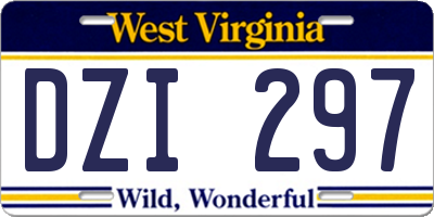 WV license plate DZI297