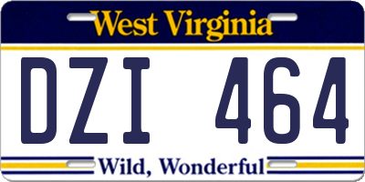 WV license plate DZI464
