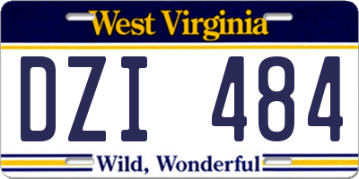 WV license plate DZI484