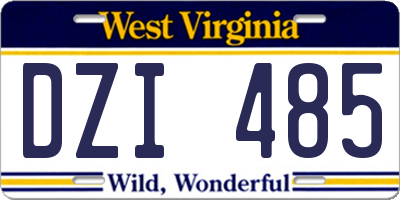 WV license plate DZI485