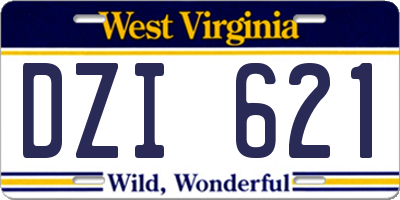 WV license plate DZI621