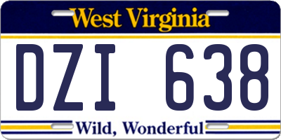 WV license plate DZI638