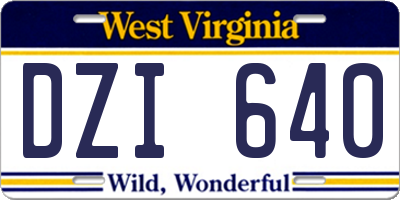 WV license plate DZI640