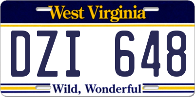WV license plate DZI648