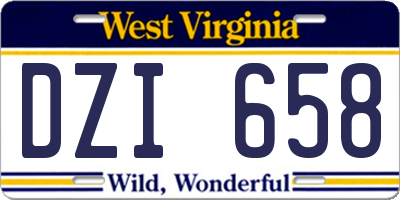 WV license plate DZI658