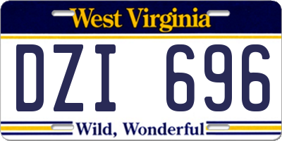WV license plate DZI696