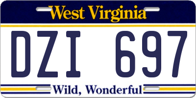 WV license plate DZI697