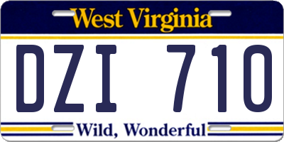 WV license plate DZI710