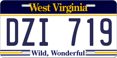 WV license plate DZI719