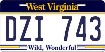 WV license plate DZI743
