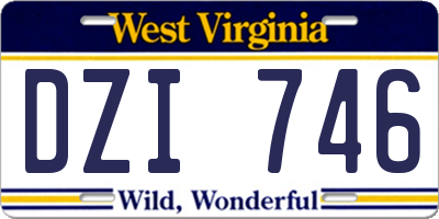 WV license plate DZI746