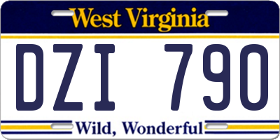 WV license plate DZI790