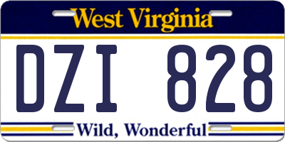 WV license plate DZI828