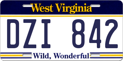 WV license plate DZI842