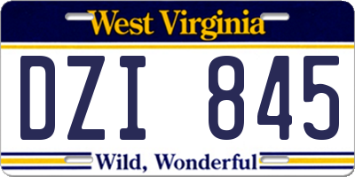 WV license plate DZI845