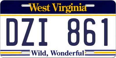 WV license plate DZI861