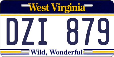WV license plate DZI879