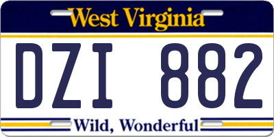 WV license plate DZI882