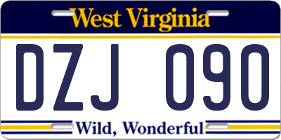 WV license plate DZJ090