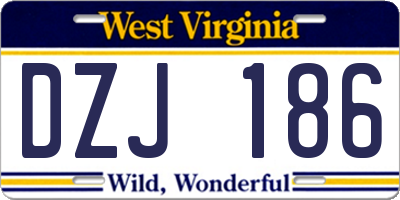 WV license plate DZJ186