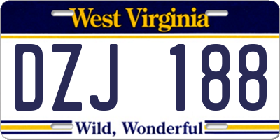 WV license plate DZJ188