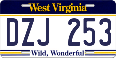 WV license plate DZJ253
