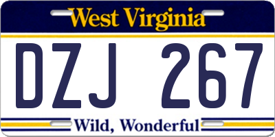 WV license plate DZJ267