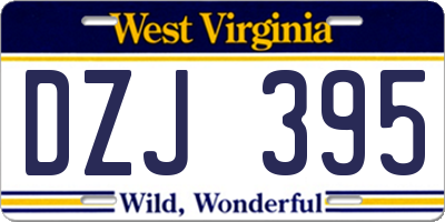 WV license plate DZJ395