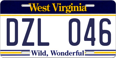 WV license plate DZL046